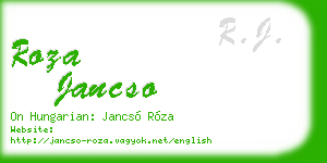 roza jancso business card